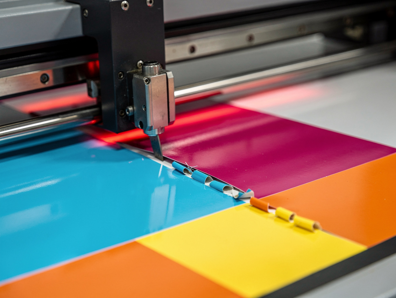 Precision die-cutting machine in operation